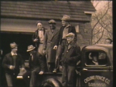 Putting up fence, March 1939--Walkling Family--home movies. Reel 10
