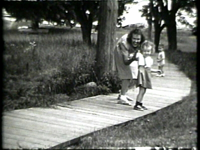 Dana Gregory and Priscilla, circa 1940-1941--Gilbert Pond--home movies. Reel 5