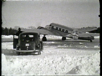 Portland, Maine, airport, 1940--Gilbert Pond--home movies. Reel 11
